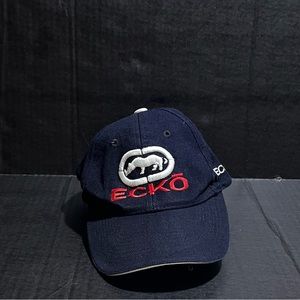 VINTAGE Ecko Hat Cap Mens Strapback Blue 90s Hip Hop Rap Ryno Logo Classic Retro
